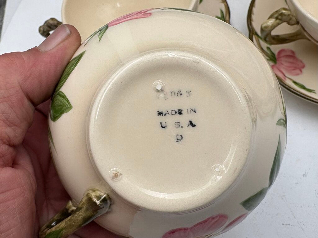 Vintage Franciscan Desert Rose USA Ca. Teacup & Saucer 8 Sets (16Pcs)