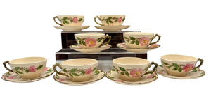 Franciscan Desert Rose Teacups Saucers Porcelain
