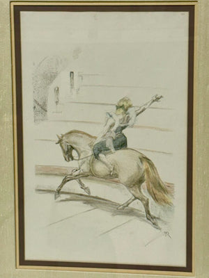 Pablo Roig "Bareback Rider Plate" #VIII Signed Original Colored Litho.