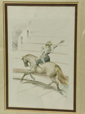 Pablo Roig "Bareback Rider Plate" #VIII Signed Original Colored Litho.