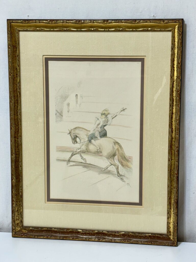 Pablo Roig "Bareback Rider Plate" #VIII Signed Original Colored Litho.