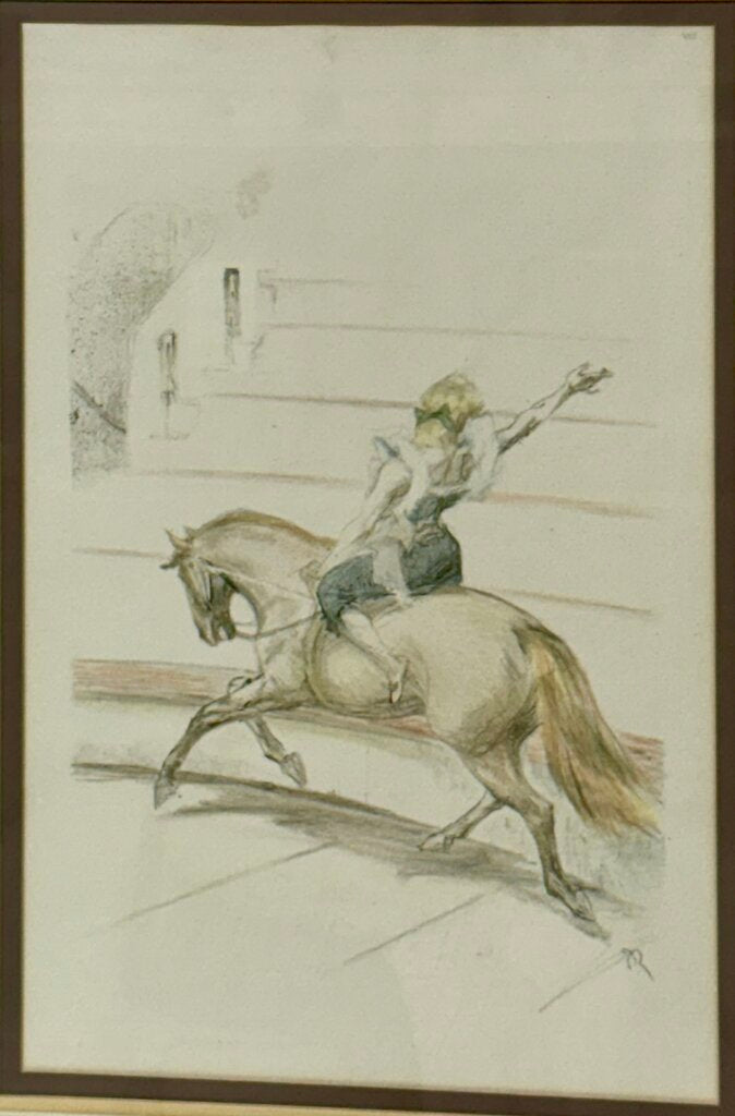 Pablo Roig "Bareback Rider Plate" #VIII Signed Original Colored Litho.