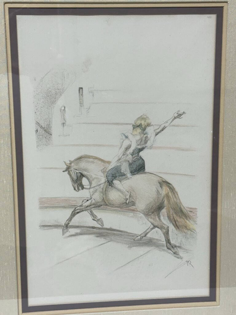 Pablo Roig "Bareback Rider Plate" #VIII Signed Original Colored Litho.