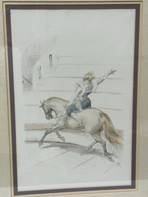 Pablo Roig "Bareback Rider Plate" #VIII Signed Original Colored Litho.