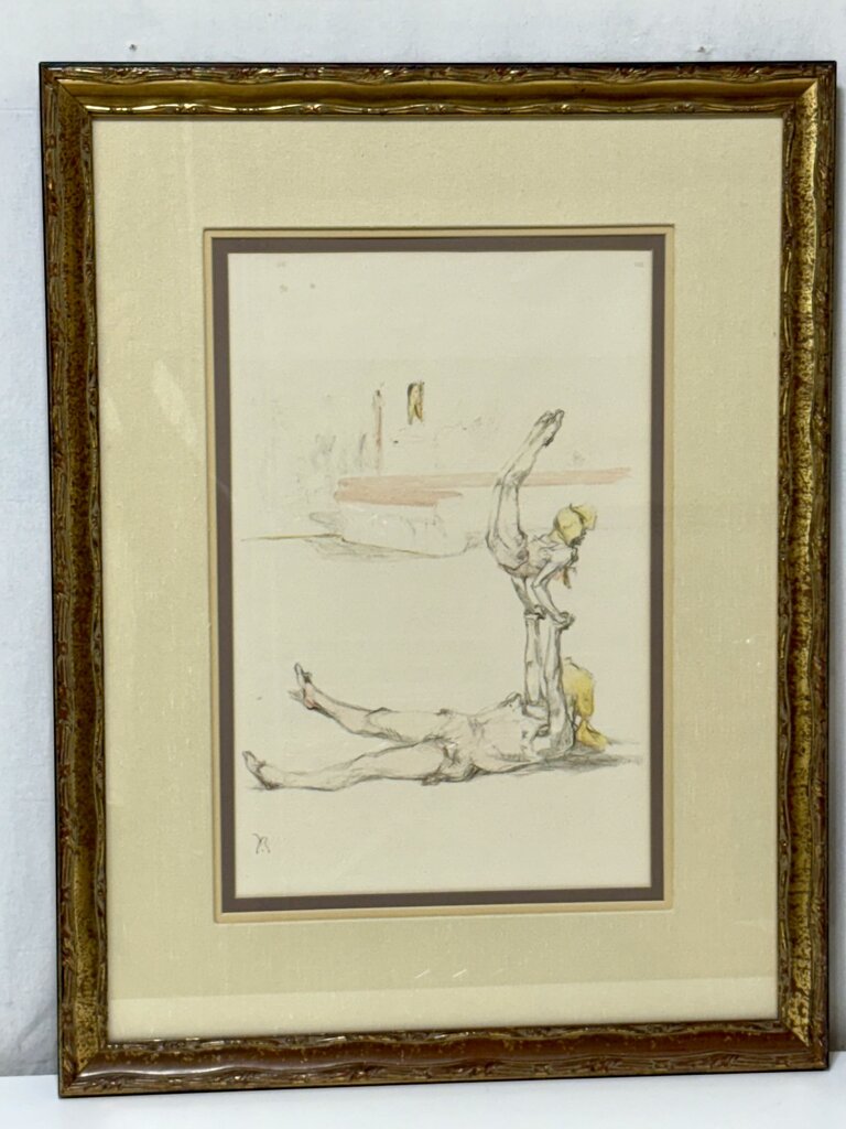 Pablo Roig "Acrobate au Cirque Plate" #VII Signed Original Colored Litho.