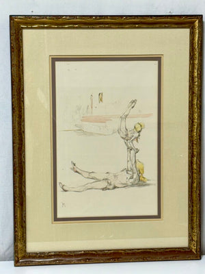 Pablo Roig "Acrobate au Cirque Plate" #VII Signed Original Colored Litho.