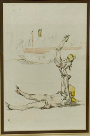 Pablo Roig "Acrobate au Cirque Plate" #VII Signed Original Colored Litho.