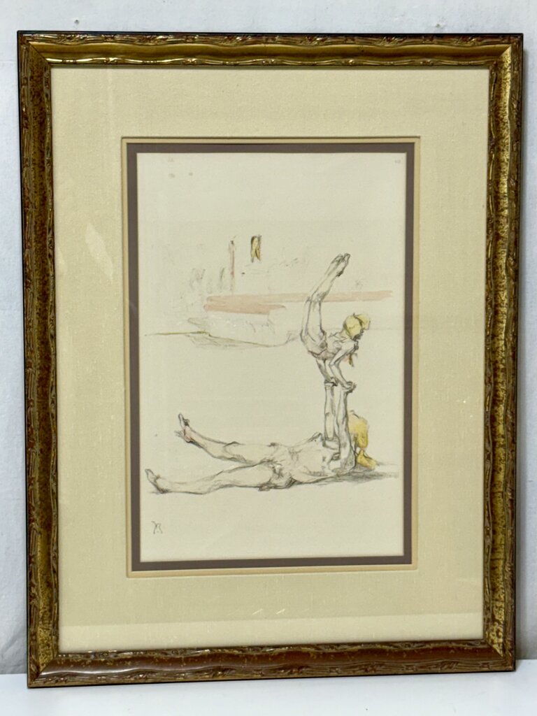 Pablo Roig "Acrobate au Cirque Plate" #VII Signed Original Colored Litho.