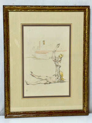 Pablo Roig "Acrobate au Cirque Plate" #VII Signed Original Colored Litho.