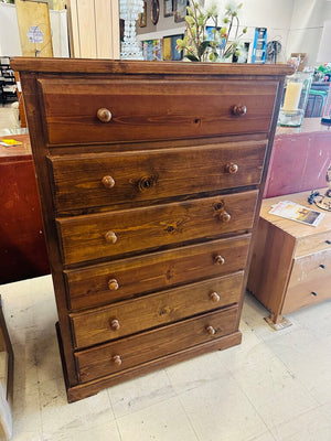 6 Drawer High Boy Dresser 38x18x57