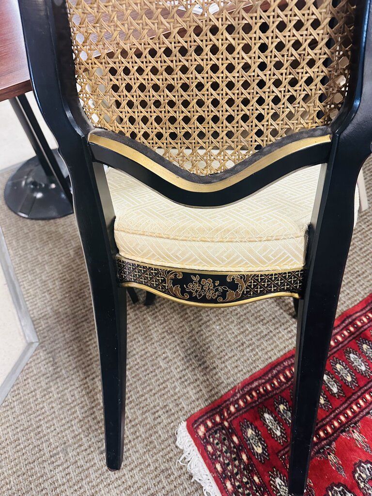 Lacquered Chinoiserie Cane Back Chair