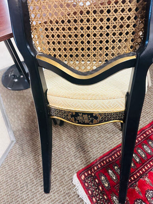Lacquered Chinoiserie Cane Back Chair