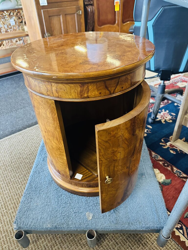 Henredon Burl Drum Cabinet / End Table 21x25" H
