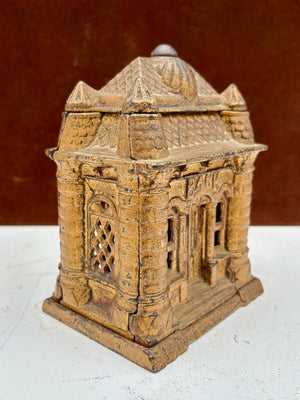 J.E. Stevens 1895 "Four Tower Bank Building" Cast Iron Bank (8Pcs)