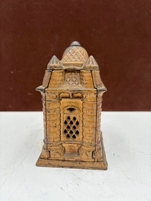 J.E. Stevens 1895 "Four Tower Bank Building" Cast Iron Bank (8Pcs)