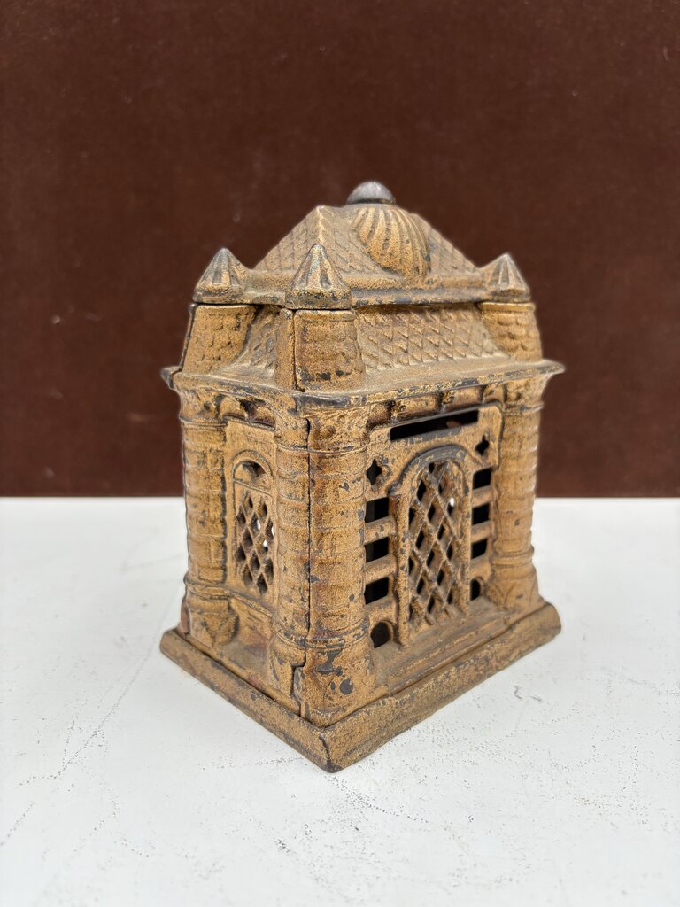 J.E. Stevens 1895 "Four Tower Bank Building" Cast Iron Bank (8Pcs)