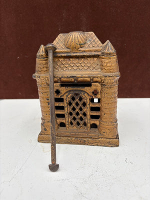 J.E. Stevens 1895 "Four Tower Bank Building" Cast Iron Bank (8Pcs)