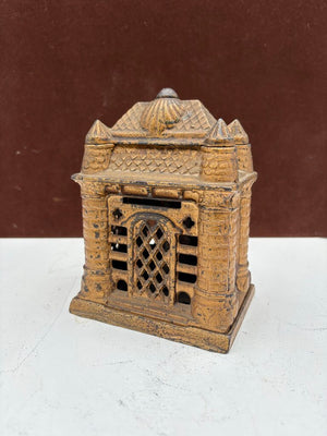 J.E. Stevens 1895 "Four Tower Bank Building" Cast Iron Bank (8Pcs)