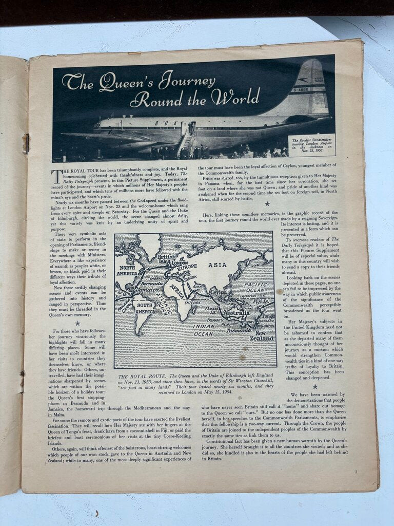 The Daily Telegraph Royal Tour Picture Supplement 1950's Periodical in Plastic Sleeve
