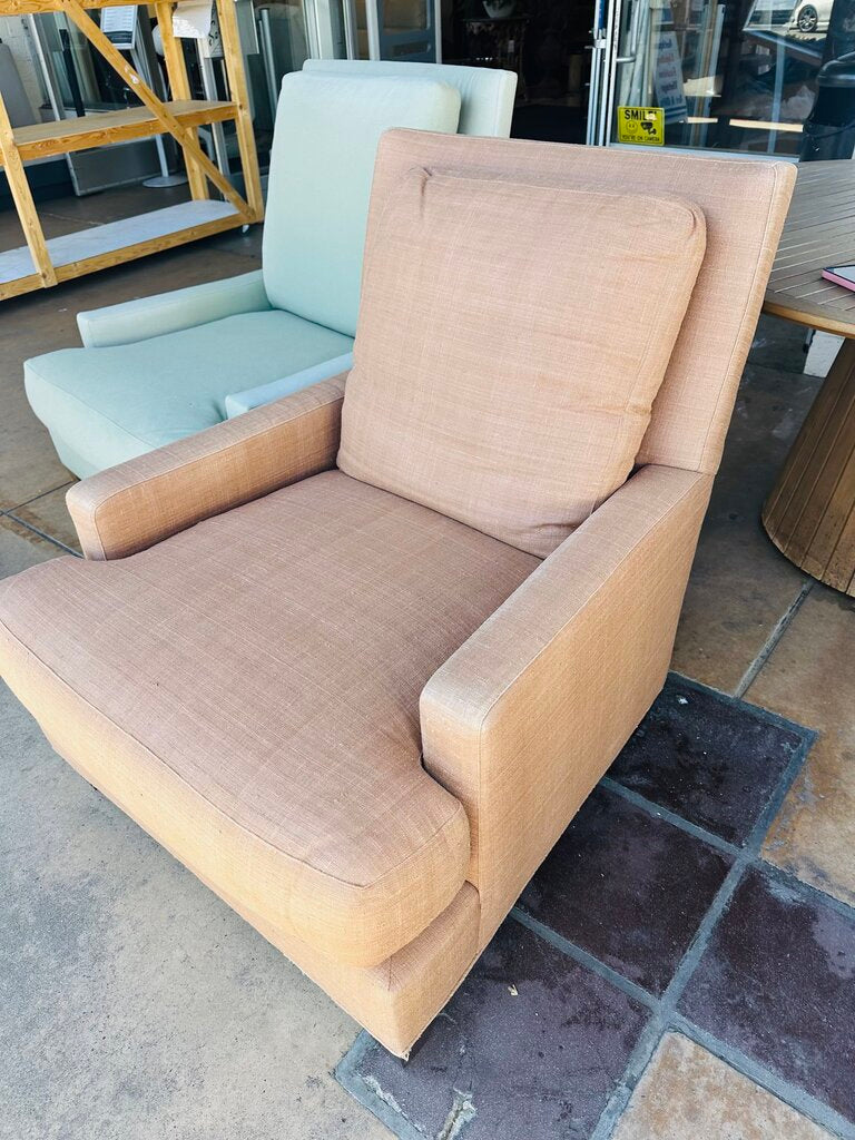Baker Upholstered Club Chair Pale Rust