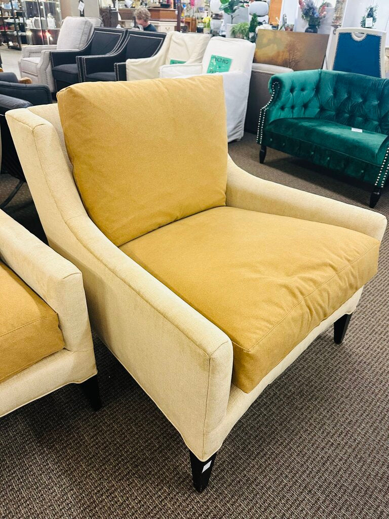 Camel Colored Upholstered Accent Armchair