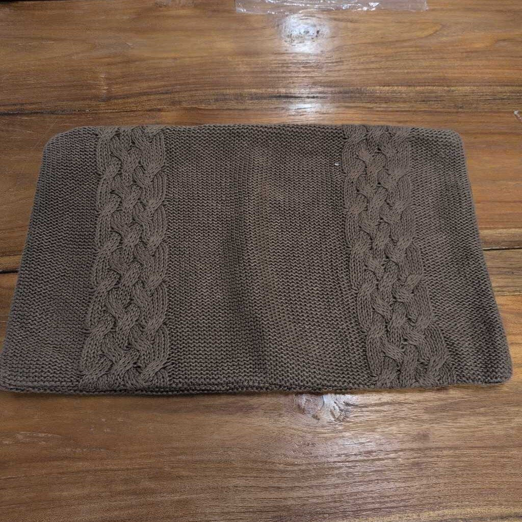 Restoration Hardware Brown Cable Knit Pillow Cover 21x13