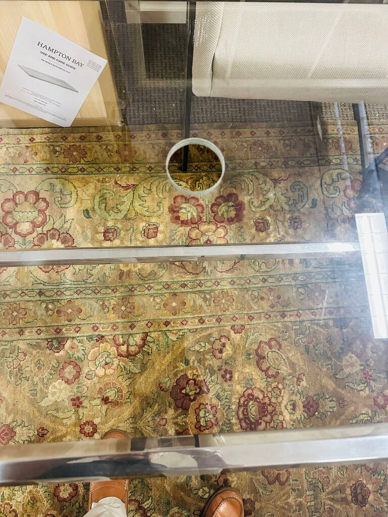 Restoration Hardware Rivet Glass Top Dining Table orig.$4200 ( 41x77)