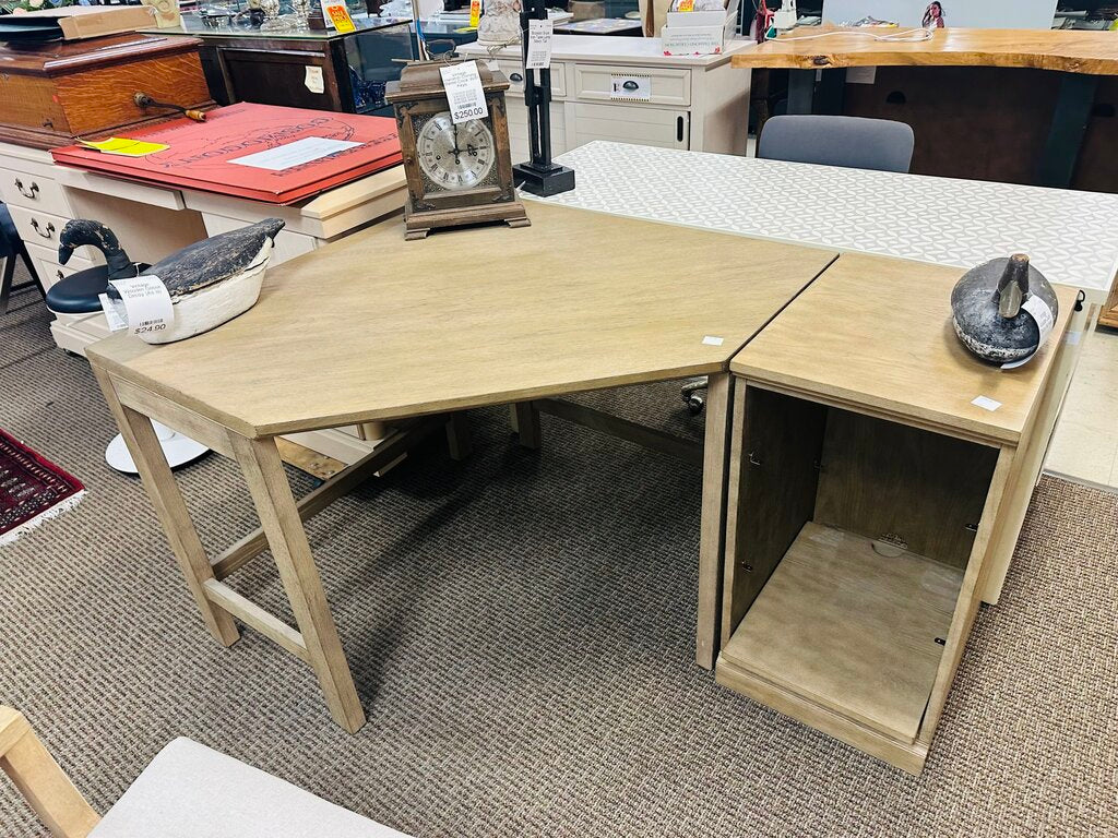 Pottery Ban Corner Desk w/Side Cabinet 57x19x40