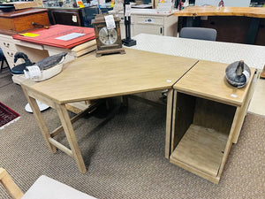Pottery Ban Corner Desk w/Side Cabinet 57x19x40