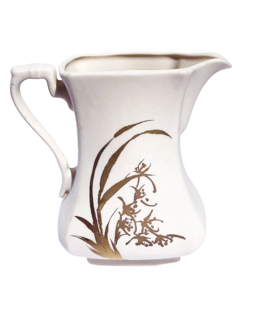 Sue Hue Bisque Beige & Gold Hand Painted Pitcher by Miss Daisy's Consignment & Auction House
