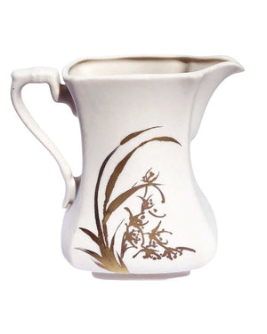 Sue Hue Bisque Beige & Gold Hand Painted Pitcher by Miss Daisy's Consignment & Auction House