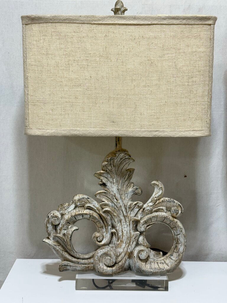 Dimaond Lighting Resin Cast Fleur de Lis Acrylic Base Table Lamp (PAIR)
