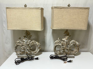 Dimaond Lighting Resin Cast Fleur de Lis Acrylic Base Table Lamp (PAIR)