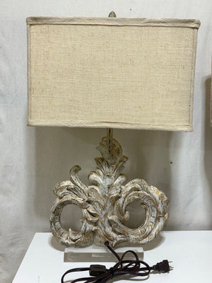 Dimaond Lighting Resin Cast Fleur de Lis Acrylic Base Table Lamp (PAIR)