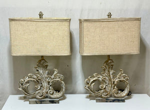 Dimaond Lighting Resin Cast Fleur de Lis Acrylic Base Table Lamp (PAIR)