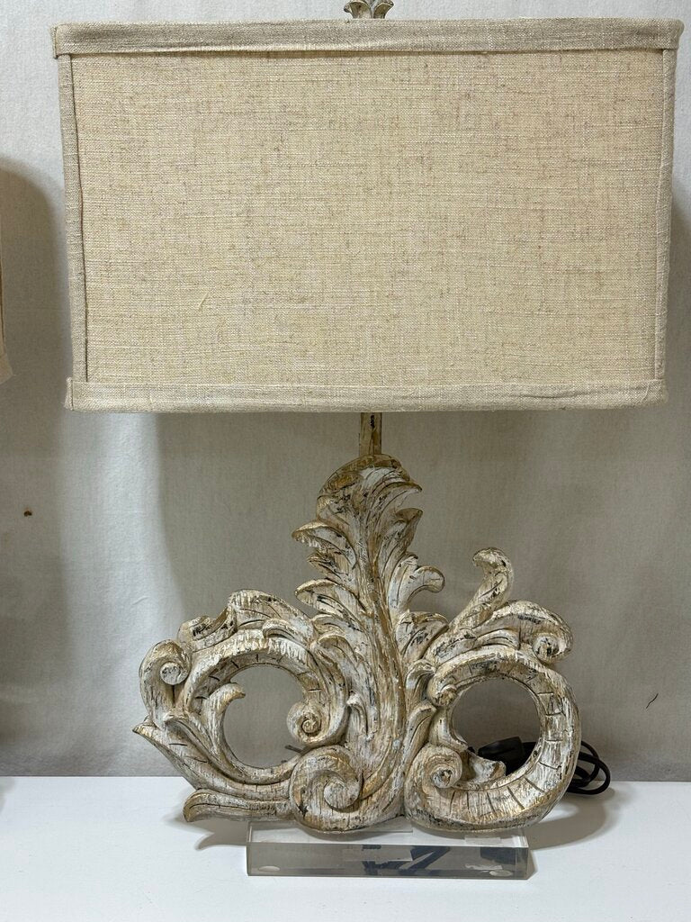Dimaond Lighting Resin Cast Fleur de Lis Acrylic Base Table Lamp (PAIR)