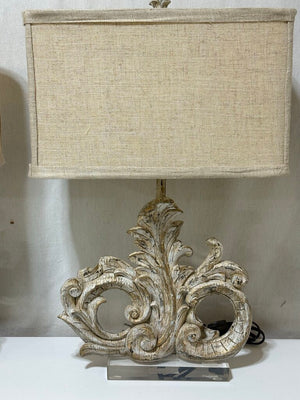 Dimaond Lighting Resin Cast Fleur de Lis Acrylic Base Table Lamp (PAIR)