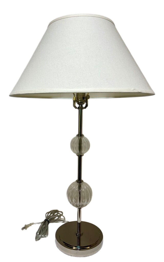 Chrome Double Stacked Crystal Ball Table Lamp by Miss Daisy's Consignment & Auction House