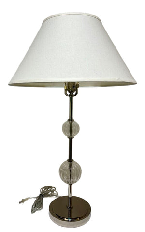 Chrome Double Stacked Crystal Ball Table Lamp by Miss Daisy's Consignment & Auction House