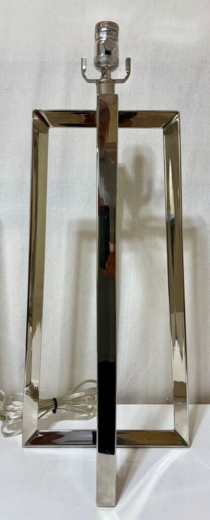Polished Chrome Open Triangle Tube Table Lamp (PAIR)