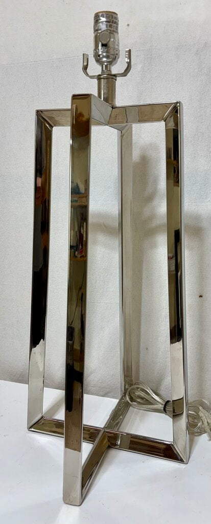 Polished Chrome Open Triangle Tube Table Lamp (PAIR)
