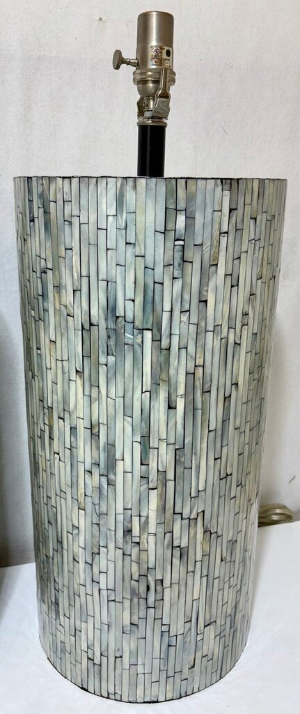 Faux Abalone Shell Cylinder Table Lamp (PAIR)