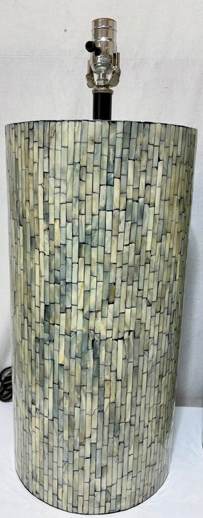 Faux Abalone Shell Cylinder Table Lamp (PAIR)