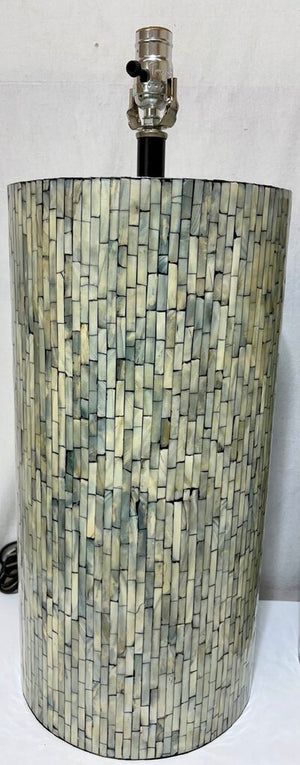 Faux Abalone Shell Cylinder Table Lamp (PAIR)