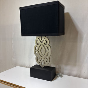 Silver & Black Metal Moroccan Style Table Lamp (PAIR)