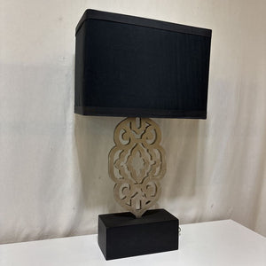 Silver & Black Metal Moroccan Style Table Lamp (PAIR)