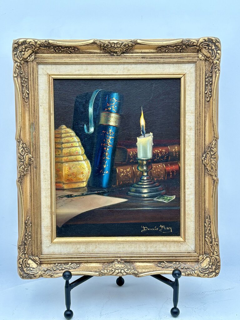 Dennis May Still Life Oil on Canvas Signed