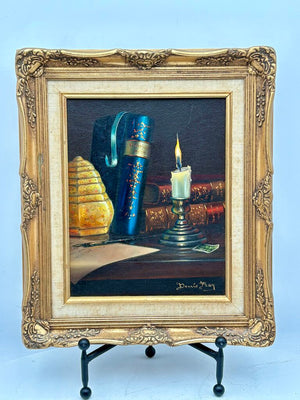 Dennis May Still Life Oil on Canvas Signed