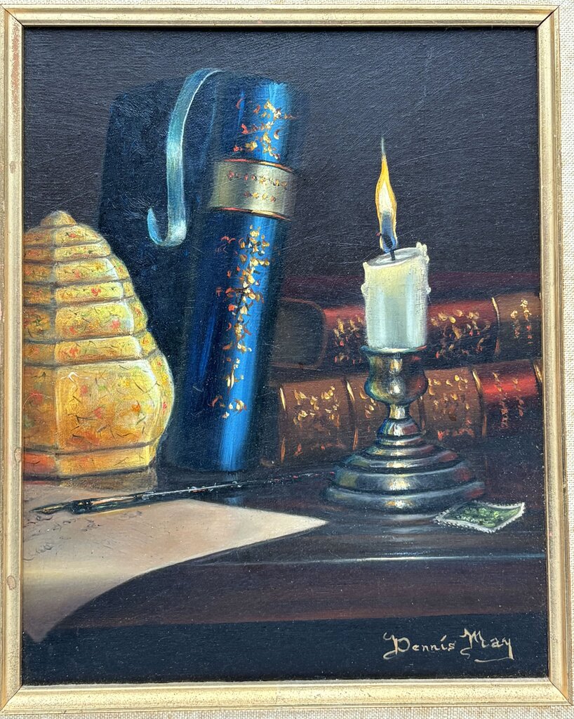 Dennis May Still Life Oil on Canvas Signed