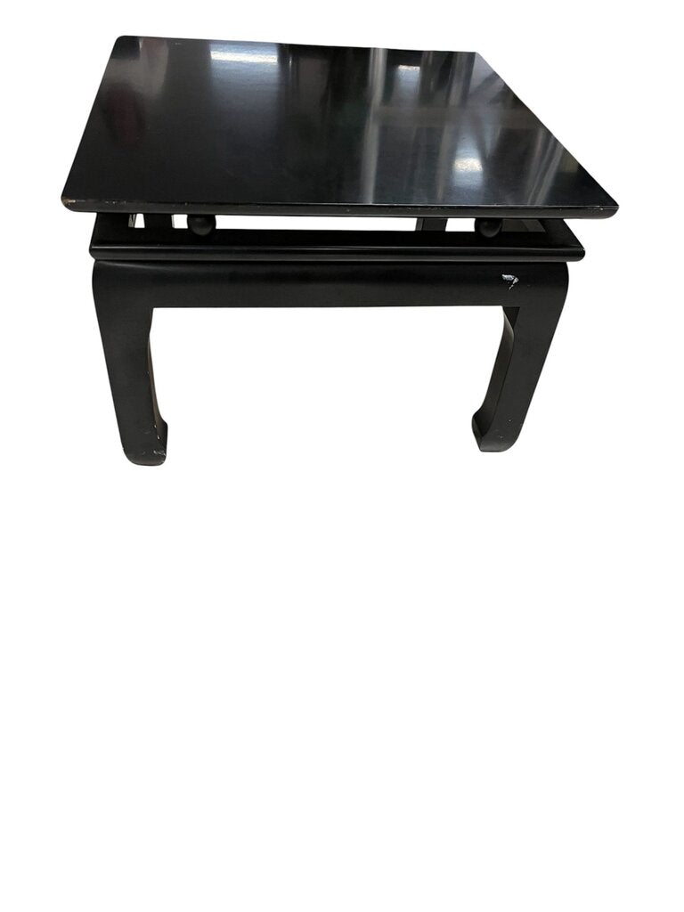 Black Lacquer Square Ming Style Side Table 22x22x15